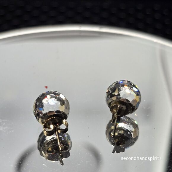 Disco Ball Stud Earrings, Crystal Studs, made with Crystal Elements - Picture 4 of 5